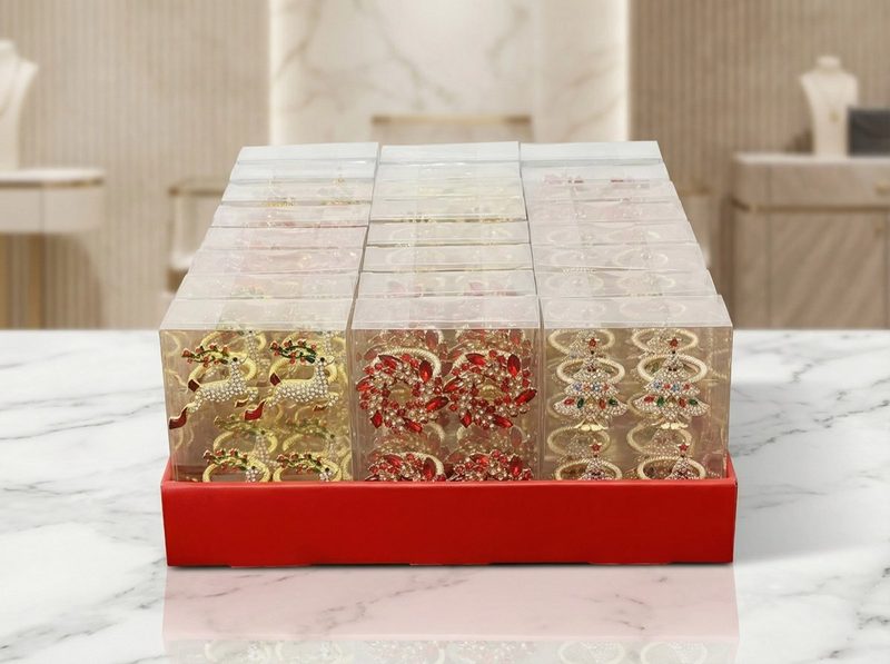 Christmas Zinc Alloy Napkin Ring Set
